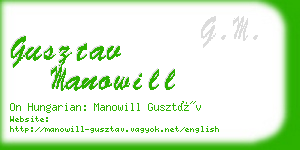 gusztav manowill business card